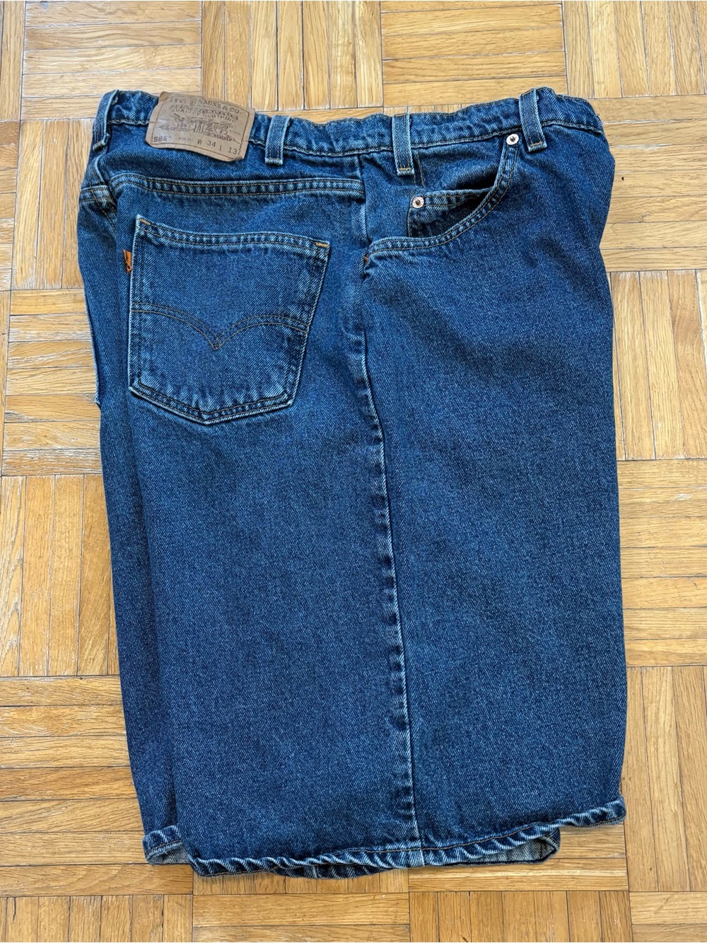 Vintage 1997 Levi’s Orange Tab 565 Wide Leg Jorts Denim Jean Shorts